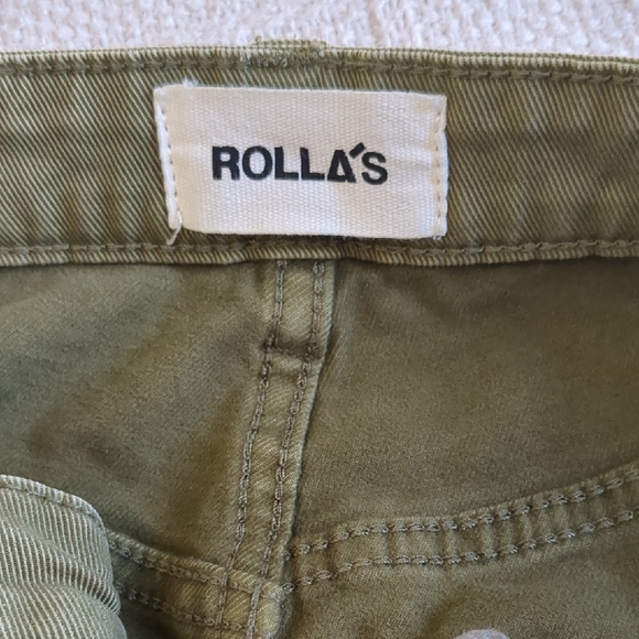 Rollas Olive Green AUSSIE High Waisted Sailor Style Jeans - Picture 2 of 10